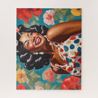 Quebra-cabeça Feliz entre as flores