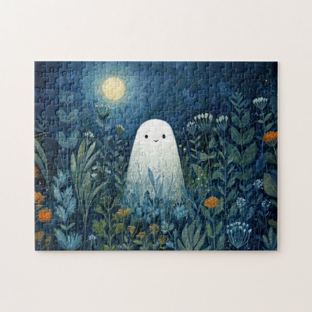Quebra-cabeça Feliz Fantasma no Jardim da Lua (Horizontal)