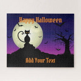 Quebra-cabeça Feliz Gato de Halloween