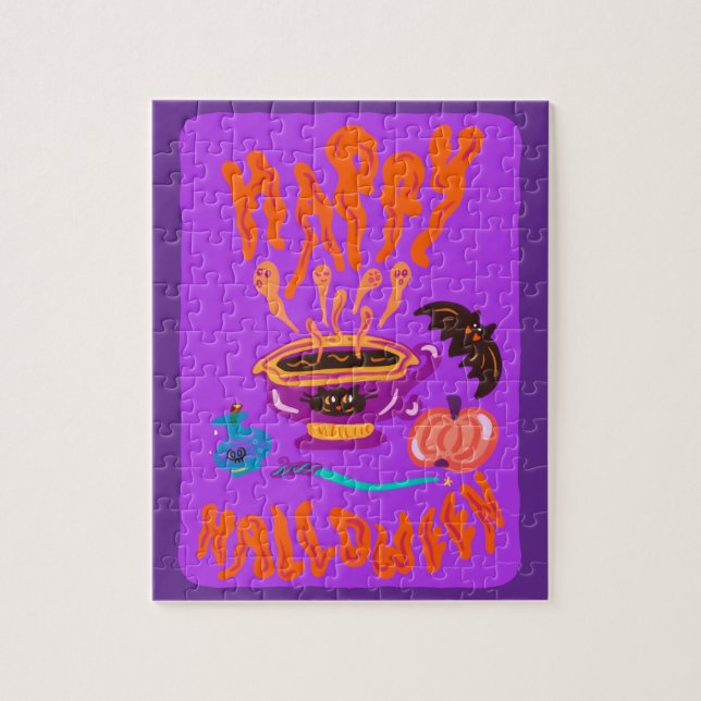 Quebra-cabeça Feliz Halloween Cat Lover taça de café (Vertical)