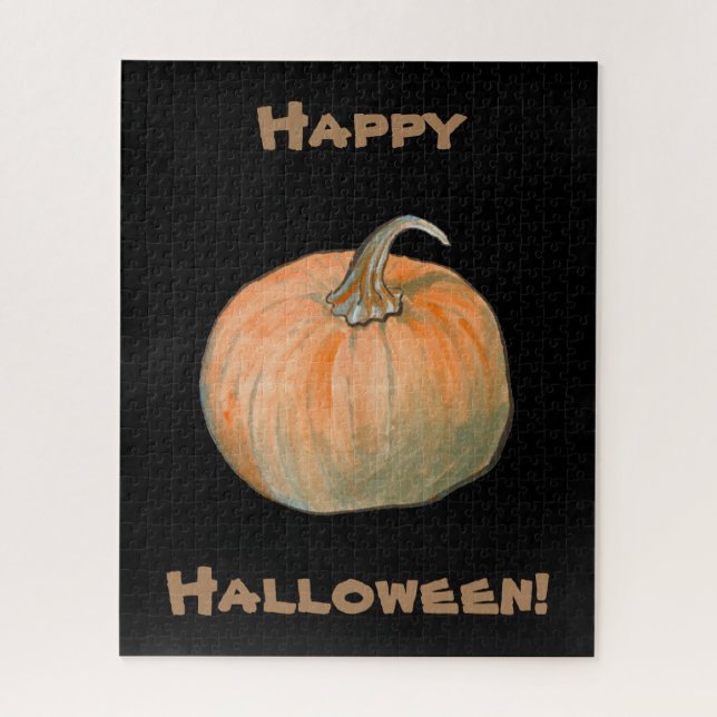 Quebra-cabeça Feliz Halloween Watercolor Pumpkin (Vertical)