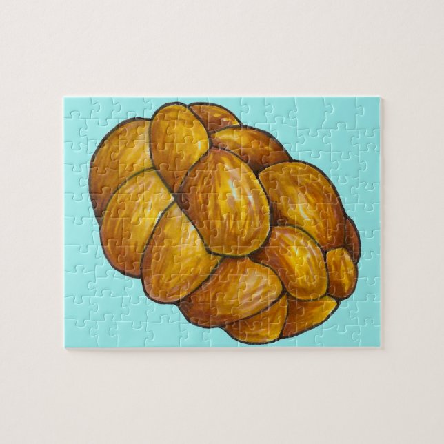 Quebra-cabeça Feliz Hanukkah Chanukah Challah Bread Loaf (Horizontal)