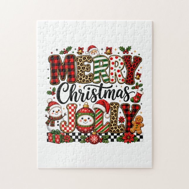 Quebra-cabeça Feliz Natal Alegre (Vertical)
