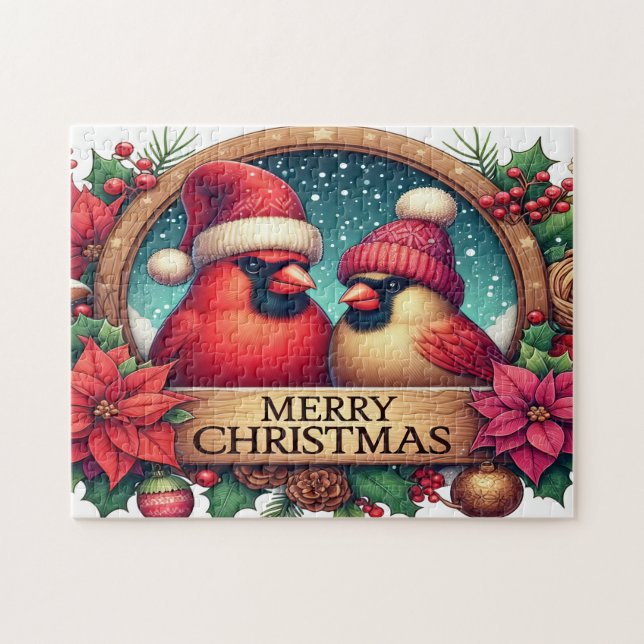 Quebra-cabeça Feliz Natal Cardinals (Horizontal)