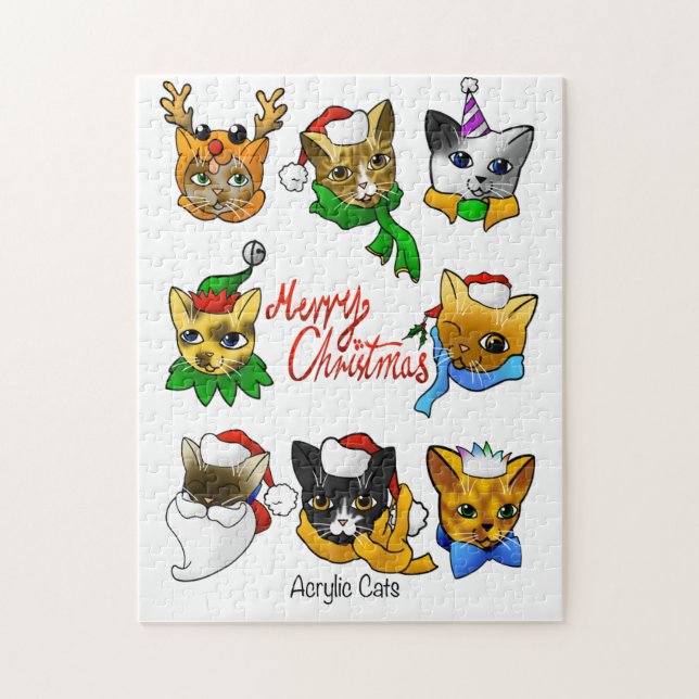 Quebra-cabeça Feliz Natal Cats (Vertical)