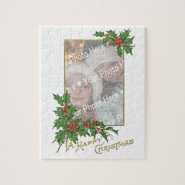 Quebra-cabeça Feliz Natal do Add-A-Photo Vintage (Vertical)