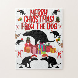 Quebra-cabeça Feliz Natal do Cão que Faz Coco - Piadas de Natal