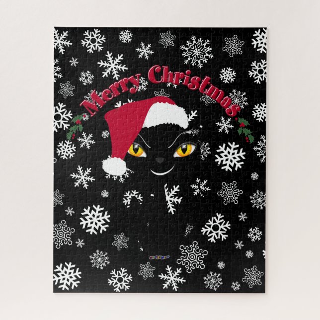 Quebra-cabeça Feliz Natal Gato (Vertical)