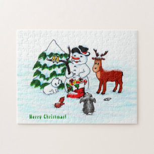 Quebra-cabeça Feliz Natal! Neve com Amigos