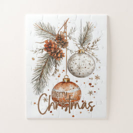 Quebra-cabeça Feliz Natal Rustic Saudação