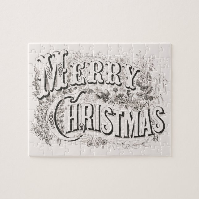 Quebra-cabeça Feliz Natal, Vintage Currier & Ives (reprod) (Horizontal)