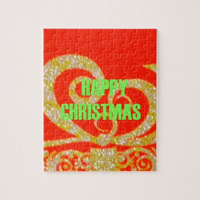 Quebra-cabeça Feliz Ouro de Natal Red Snowflex.jpg (Vertical)