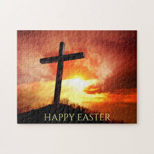 Quebra-cabeça Feliz Páscoa Cruz Religiosa tema Cristianismo