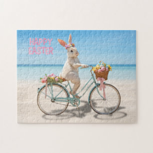 Quebra-cabeça Feliz Páscoa Ilha Hilton Head Bicicleta na Praia