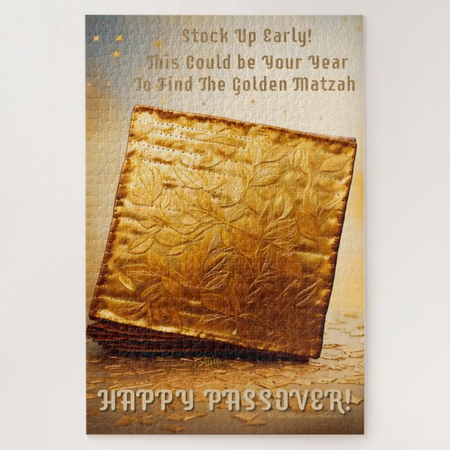 Quebra-cabeça Feliz Passover! Ouro Matzah (Vertical)