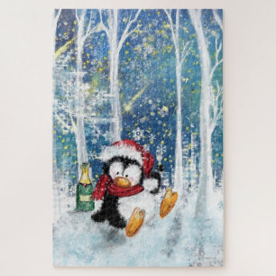 Quebra-cabeça Feliz pinguim - Feliz Natal