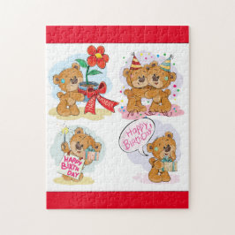 Quebra-cabeça Feliz Urso de Aniversário