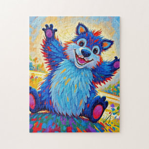 Quebra-cabeça Feliz urso engraçado, Abstrato bonitinho, arte ani