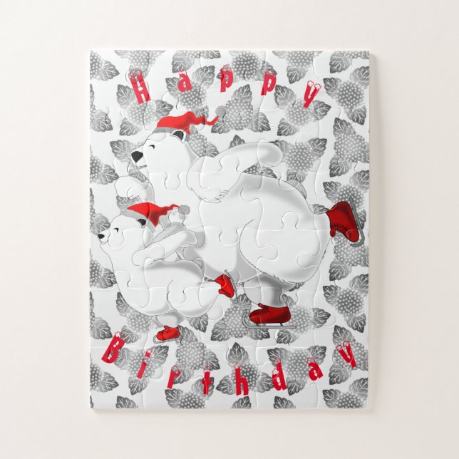 Quebra-cabeça Feliz Urso - Feliz Aniversário (Vertical)