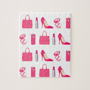 Quebra-cabeça feminino do design das coisas
