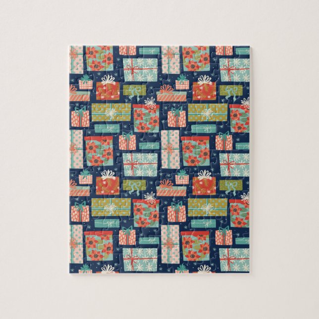 Quebra-cabeça Feriado de Caixa de Presente de Natal Retroativo C (Vertical)