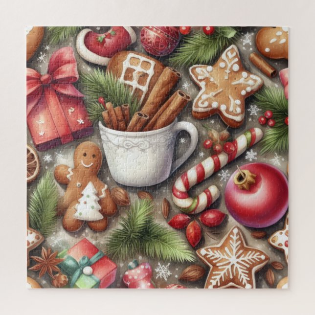 Quebra-cabeça Feriado de Motifs Natal com Aquarela (Vertical)