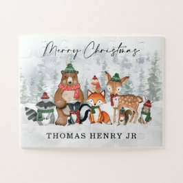 Quebra-cabeça Feriado de Natal para Animais da Floresta de inver