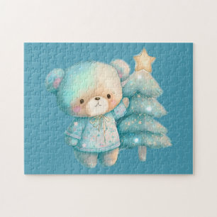 Quebra-cabeça Feriado em Urso Bonito e Árvore de Natal