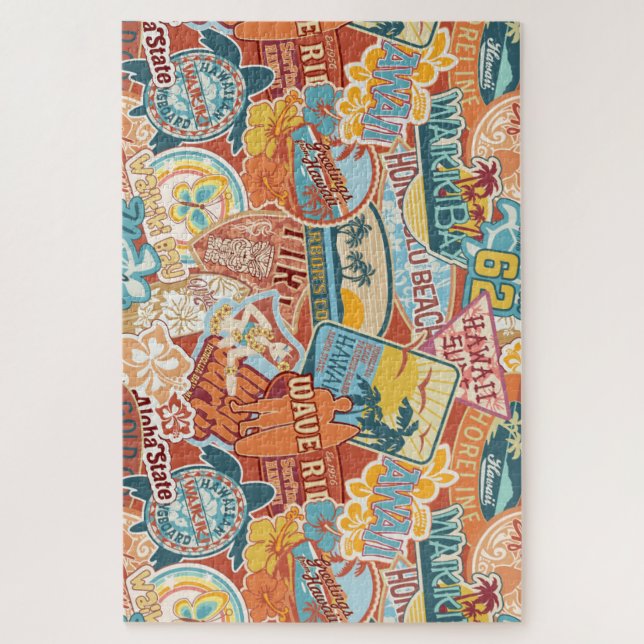 Quebra-cabeça Férias ao largo Waikiki Bay Hawaii (Vertical)