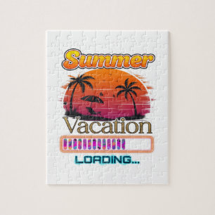 Quebra-cabeça Férias Carregando Praia do Pôr do Sol de Verão