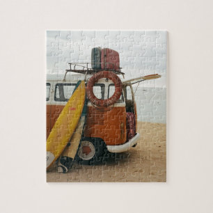 Quebra-cabeça Férias Cênicas de Arte de Praia e Verão de Vintage