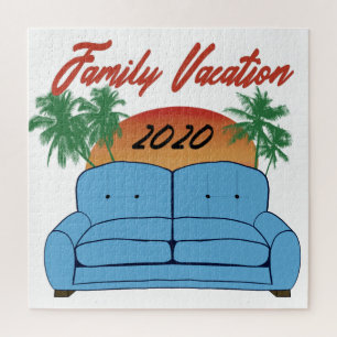 Quebra-cabeça Férias da família 2020 na Piada do vírus Sofa F