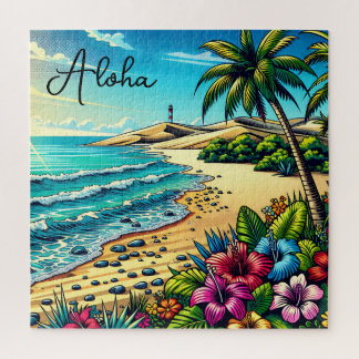 Quebra-cabeça Férias do Oceano Tropical Aloha