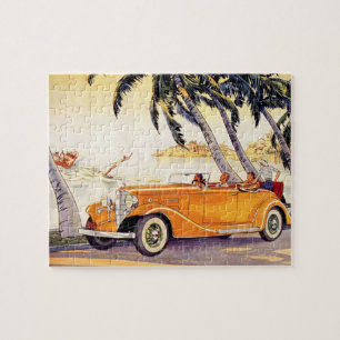 Quebra-cabeça Férias Vintage em Carro Convertível