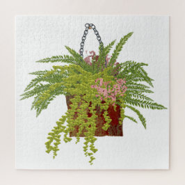 Quebra-cabeça Fern Ivy Hanging Plant Botanical Illustration Art