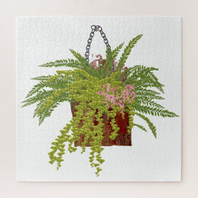 Quebra-cabeça Fern Ivy Hanging Plant Botanical Illustration Art (Vertical)
