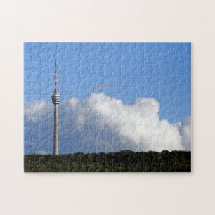 Quebra-cabeça Fernsehturm De Estugarda com serra de nuvem