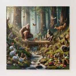Quebra-cabeça Festa da Família Bigfoot Cena da Floresta do Gigan