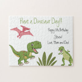 Quebra-cabeça Festa de aniversário do dinossauro