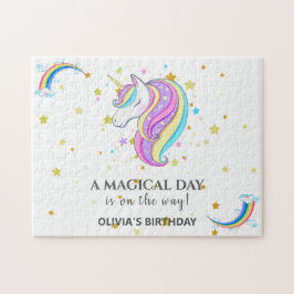 Quebra-cabeça Festa de aniversário Unicorn editável