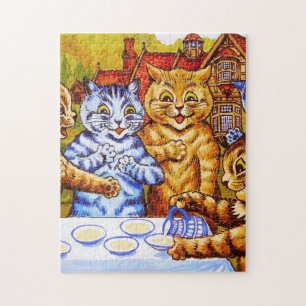 Quebra-cabeça Festa de Chá de Cat Louis Wain
