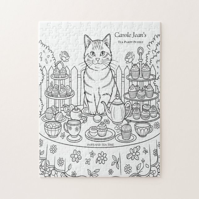 Quebra-cabeça Festa de Chá de Gato & Doçuras (Vertical)