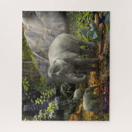 Quebra-cabeça FESTA DE FLORESTA DA Família Elefante