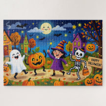 Festa de Halloween - Ilustração Fofa de Crianças