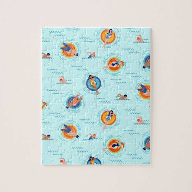 Quebra-cabeça Festa de piscina de verão divertida ao sol (Vertical)