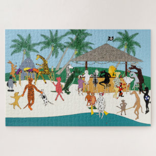 Quebra-cabeça Festa de Praia dos Animais Jigsaw Puzzle
