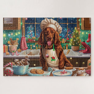 Quebra-cabeça Festas de Natal com Irish Setter: Panificação Fest