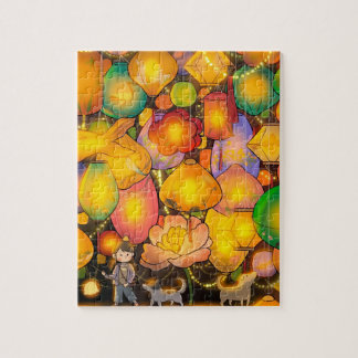 Quebra-cabeça Festival de médio e outono traz luzes para jogar