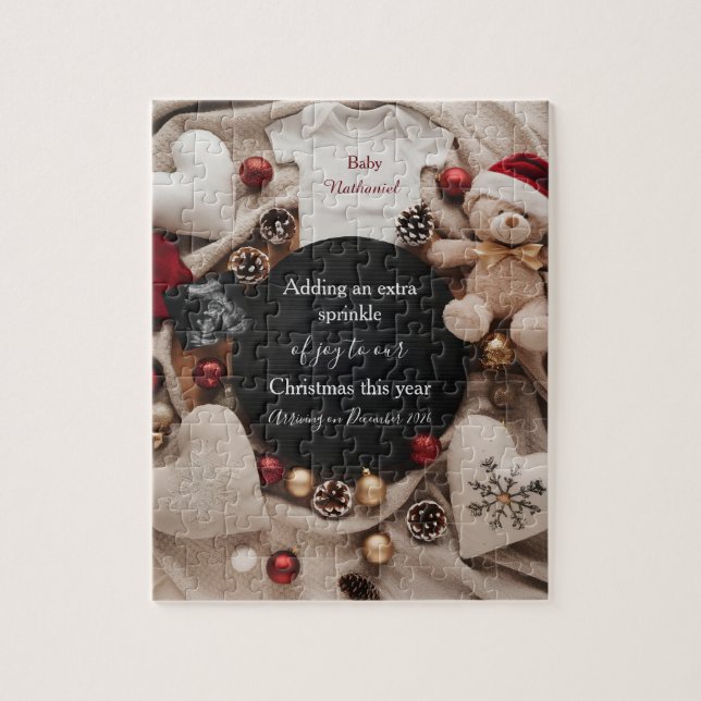 Quebra-cabeça festive Christmas holiday Pregnancy Announcement (Vertical)