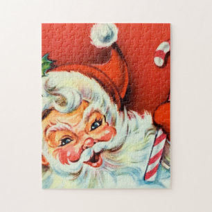 Quebra-cabeça festivo do papai noel retro do nata